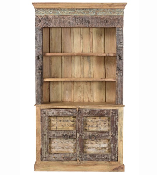 Is aan het huilen hoesten zoon Gekleurde vintage zware boekenkast met snijwerk - vintage meubels te koop  tegen zeer lage prijzen. - Teak Paleis